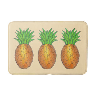 Tapis De Bain Plage d'ananas tropicale Hawaiian Island Imprimer