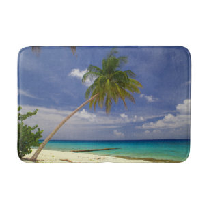 Tapis De Bain Plage de sable blanc de palmier tropical