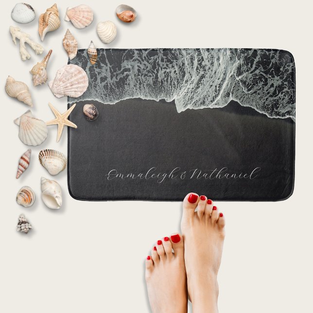 Tapis De Bain Plage de sable noir sur mesure (Créateur téléchargé)