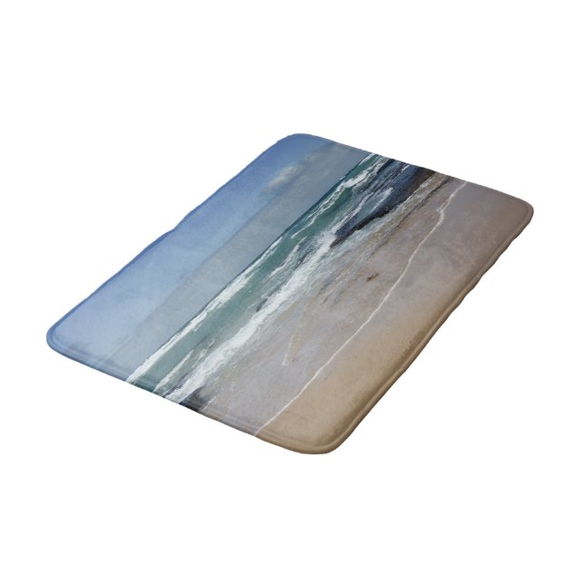 Tapis De Bain Plage Seashore Mémoire Mousse Mat Bain (Angle)