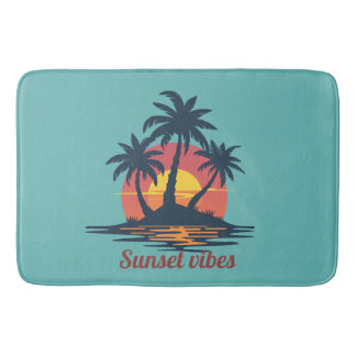 Tapis de bain Plages aux palmiers aux vibrations d