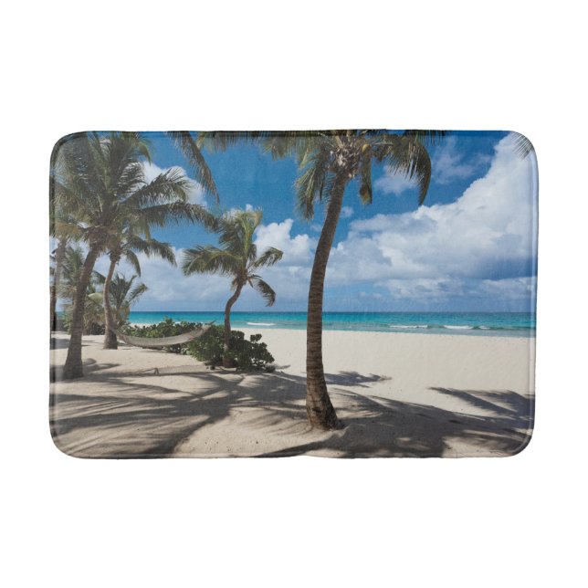 Tapis De Bain Plages tropicales | Anguilla Beach, Palm Tree (Devant)