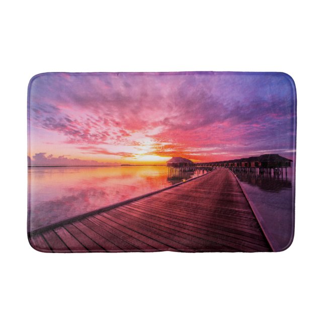Tapis De Bain Plages tropicales | Coucher de soleil aux Maldives (Devant)