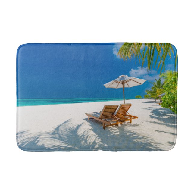 Tapis De Bain Plages tropicales | Plage de chaises longues Bora  (Devant)