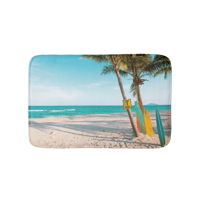 Tapis De Bain plaid de sol avec planches de surf sur la plage (Devant)