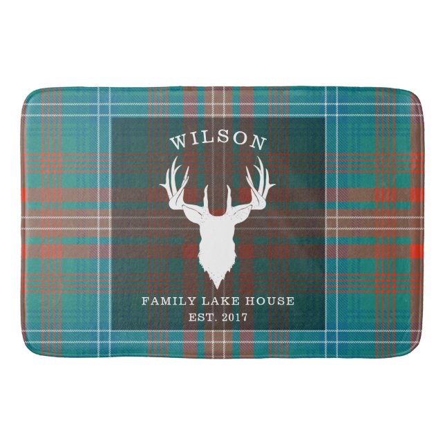 Tapis De Bain Plaid Tartan Clan Wilson Family Lake House (Devant)