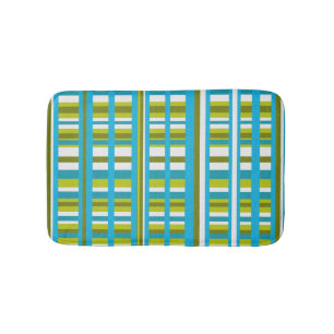 Tapis De Bain Plaid vert turquoise, olive et citron vert