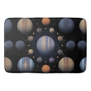 Tapis De Bain Planètes du Système Solaire Galaxie Cosmique Astro