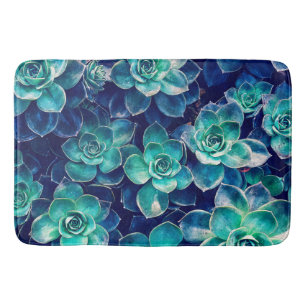 Tapis De Bain Plantes du bleu et du vert