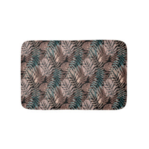 Tapis De Bain Plantes tropicaux, jungle, tropiques, beige, feuil