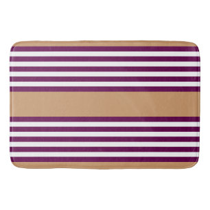 Tapis De Bain Plum et blanc cinq bandes motif avec bronzage