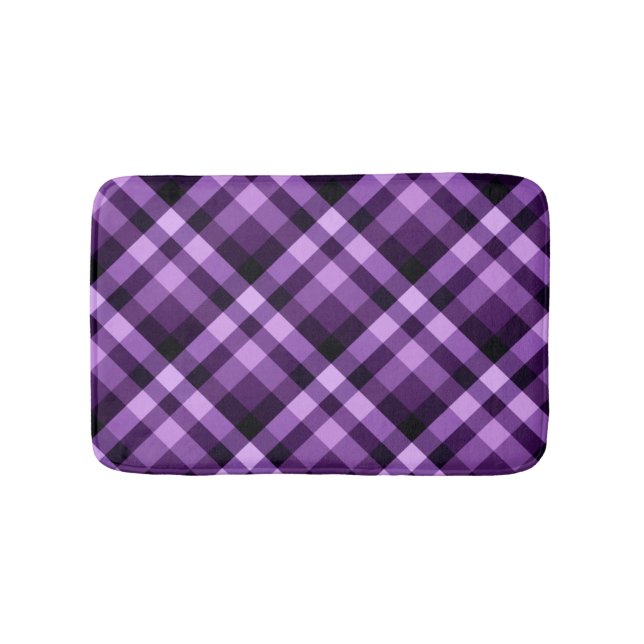 Tapis De Bain Plum moderne violet Plaid Motif petite couche (Devant)