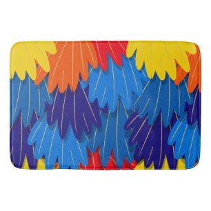 Tapis De Bain Plumes de perroquet Scarlet Macaw Motif d'oiseaux 