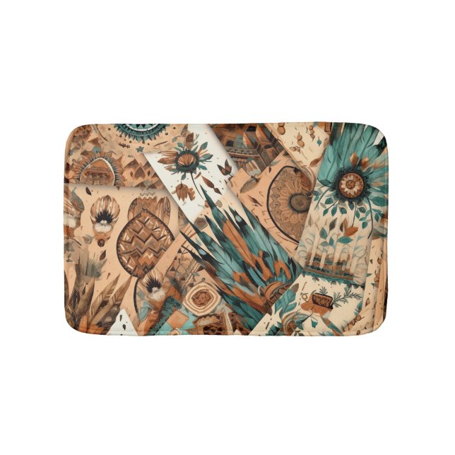 Tapis De Bain Plumes tribales du sud-ouest aztèque (Devant)