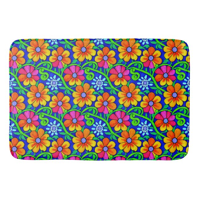 Tapis De Bain Plutôt Coloré Floral (Devant)