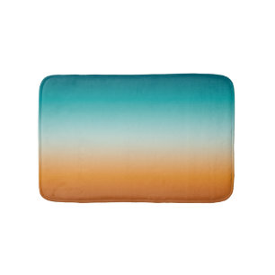 Tapis De Bain Plutôt Ombre Sunny Orange & Turquoise Blue Gradien