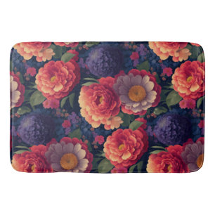 Tapis De Bain Plutôt vintage rouge Orange mum mum peony floral