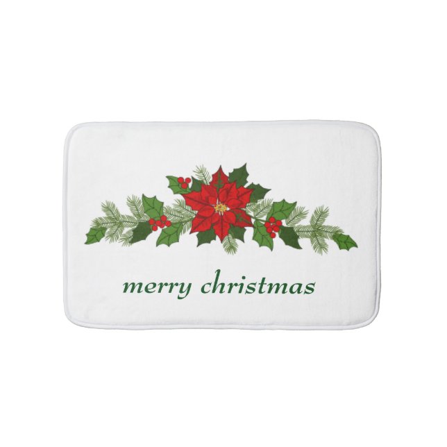 Tapis De Bain Poinsettia de Noël (Devant)
