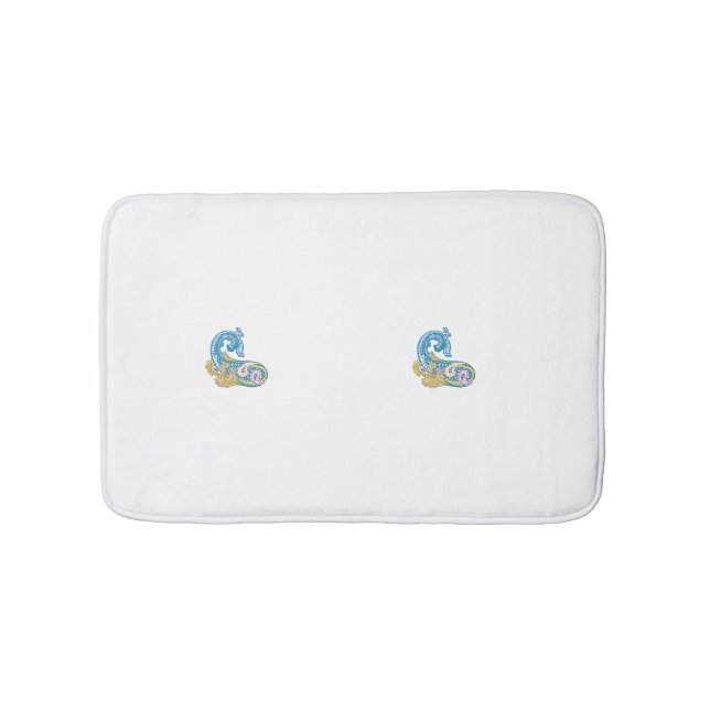 Tapis De Bain Point, Sherpa Blue, Design de sable doré (Devant)