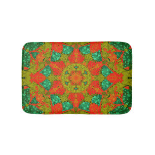 Tapis De Bain pointillisme sans couture cercles peints à la main