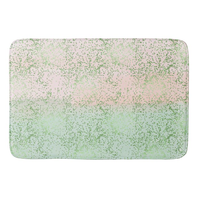Tapis De Bain Points Confetti Aquarelle Rose-Mint (Devant)