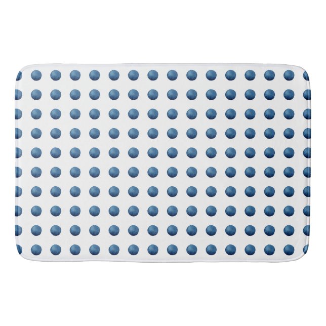 Tapis De Bain Points d'aquarelle bleus (Devant)