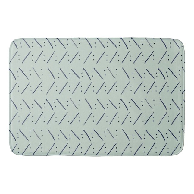 Tapis De Bain Points minimalistes en pointillés Motif Indigo Sag (Devant)