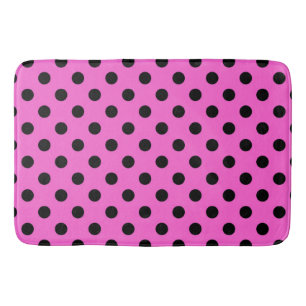 Tapis De Bain Points noirs et roses