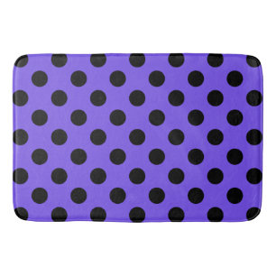Tapis De Bain Points noirs sur bleu pervenche