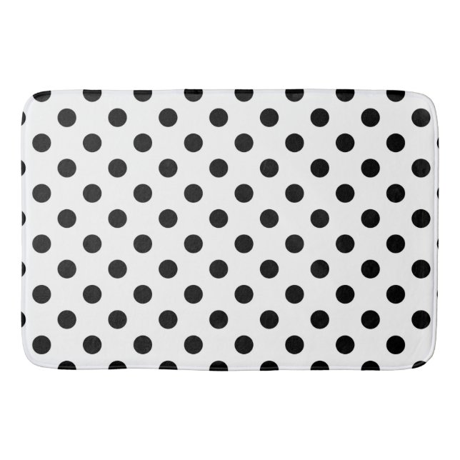 Tapis De Bain Points pois noirs et blancs (Devant)