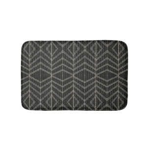Tapis De Bain Points verticaux gris diagonaux horizontaux