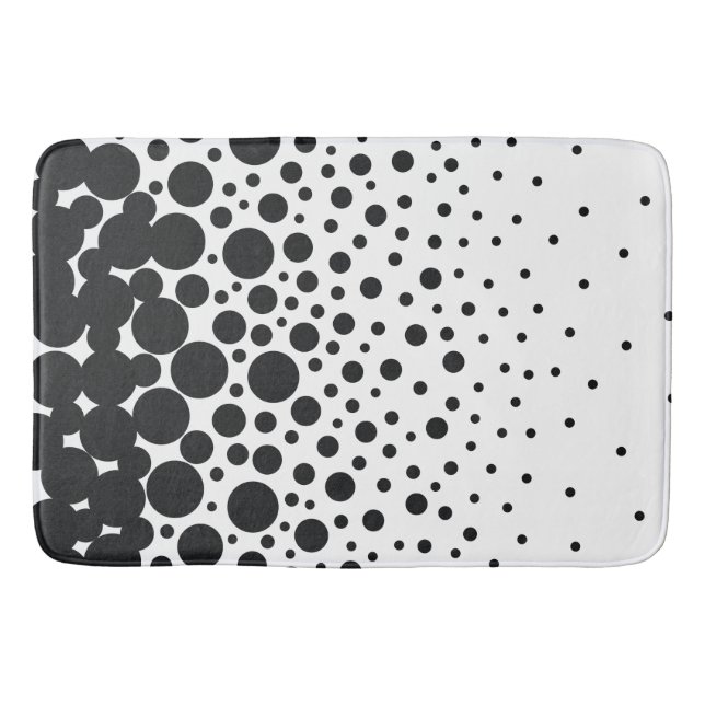 Tapis De Bain Pois blancs et noirs (Devant)