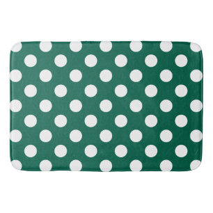 Tapis De Bain Pois blancs sur vert sauge