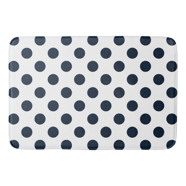 Tapis De Bain Pois bleu marine foncé (Devant)