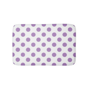 Tapis De Bain Pois de lavande sur blanc