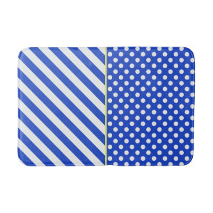 Tapis De Bain Pois et tripes royales bleues par Shirley Taylor