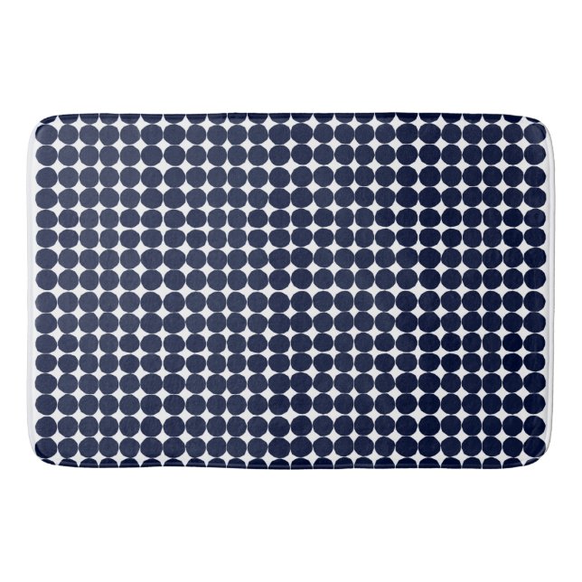 Tapis De Bain Pois moderne noir et blanc (Devant)