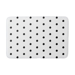 Tapis De Bain Pois noir et blanc élégant audacieux motif