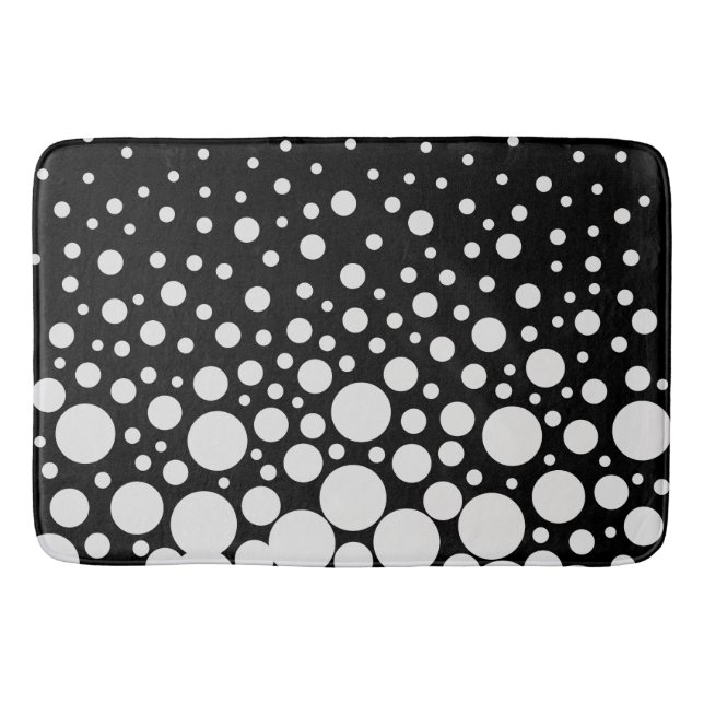 Tapis De Bain pois noirs et blancs (Devant)