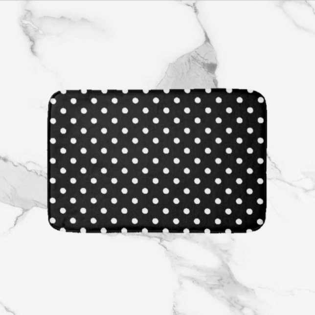 Tapis De Bain Pois noirs et blancs (Créateur téléchargé)
