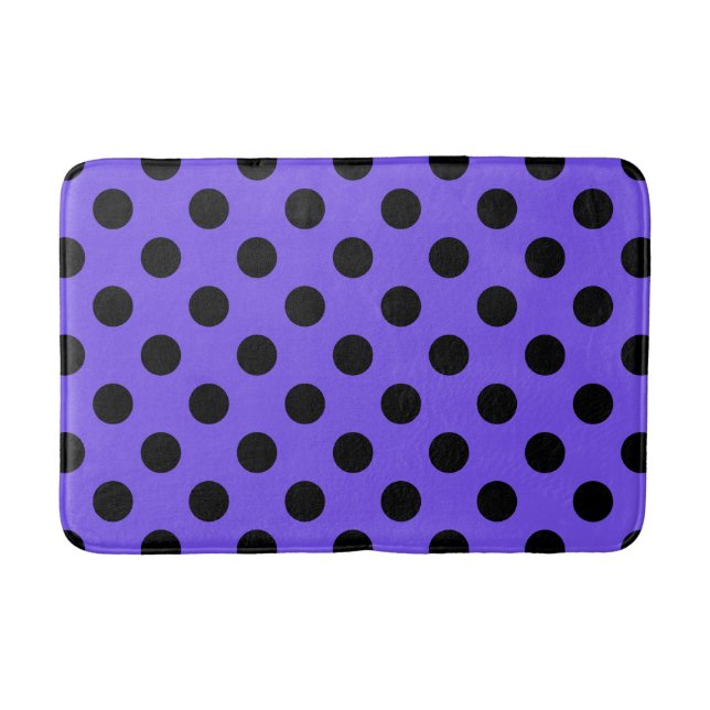 Tapis De Bain Pois noirs sur perwinkle (Devant)