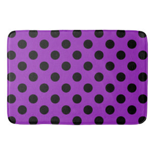 Tapis De Bain Pois noirs sur violet