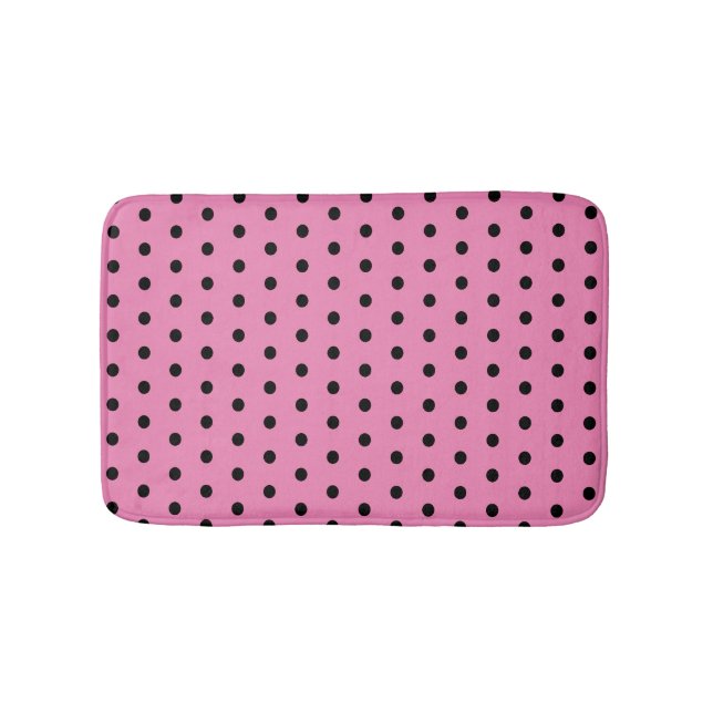 Tapis De Bain Pois roses et noirs (Devant)