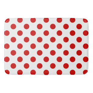 Tapis De Bain Pois rouges et blancs