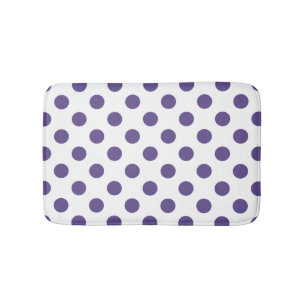 Tapis De Bain Pois ultra violets sur blanc