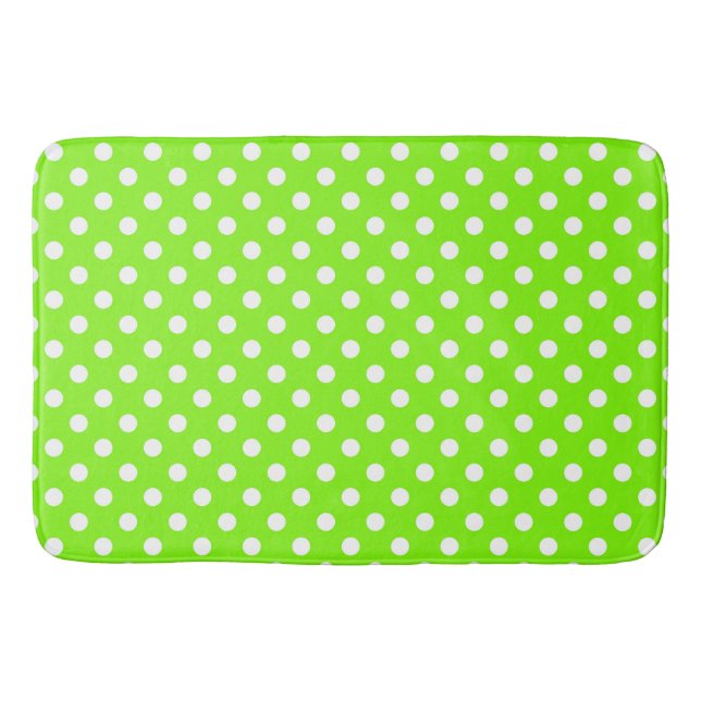 Tapis De Bain pois verts, blancs et verts (Devant)