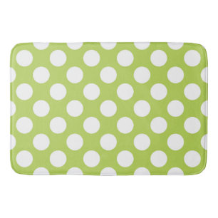 Tapis De Bain Pois verts, Motif à points Polka, points, pointill