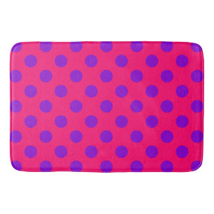 Tapis De Bain Pois violets sur cerise