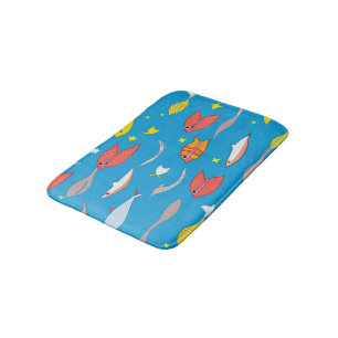 Tapis De Bain Poisson coloré nageant en mer