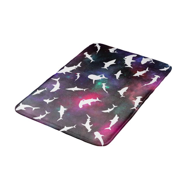 Tapis De Bain Poisson de requin ombre blanche sur la galaxie noi (Angle)